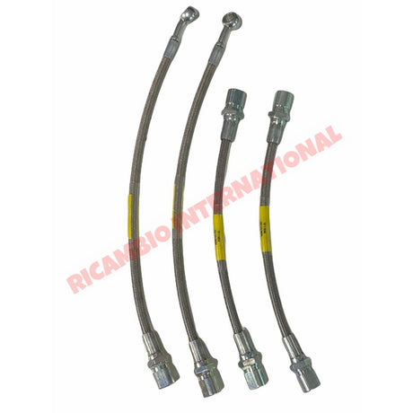 Stainless Steel & Teflon Braided Brake Hose Kit - Classic Fiat 500 126 - Uprated Brake Parts