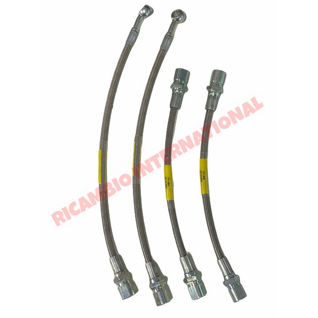 Stainless Steel & Teflon Braided Brake Hose Kit - Classic Fiat 500 126 - Uprated Brake Parts