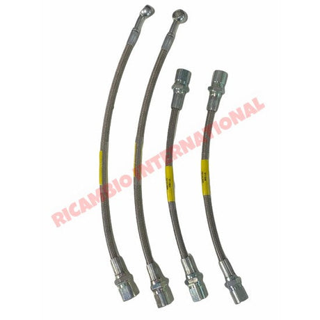 Stainless Steel & Teflon Braided Brake Hose Kit - Classic Fiat 500 - Uprated Brake Parts