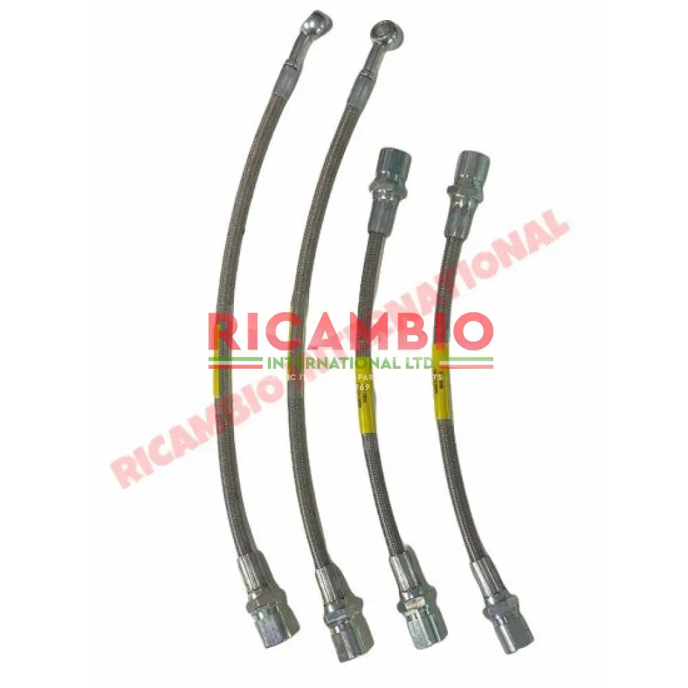 Stainless Steel & Teflon Braided Brake Hose Kit - Classic Fiat 500 - Uprated Brake Parts