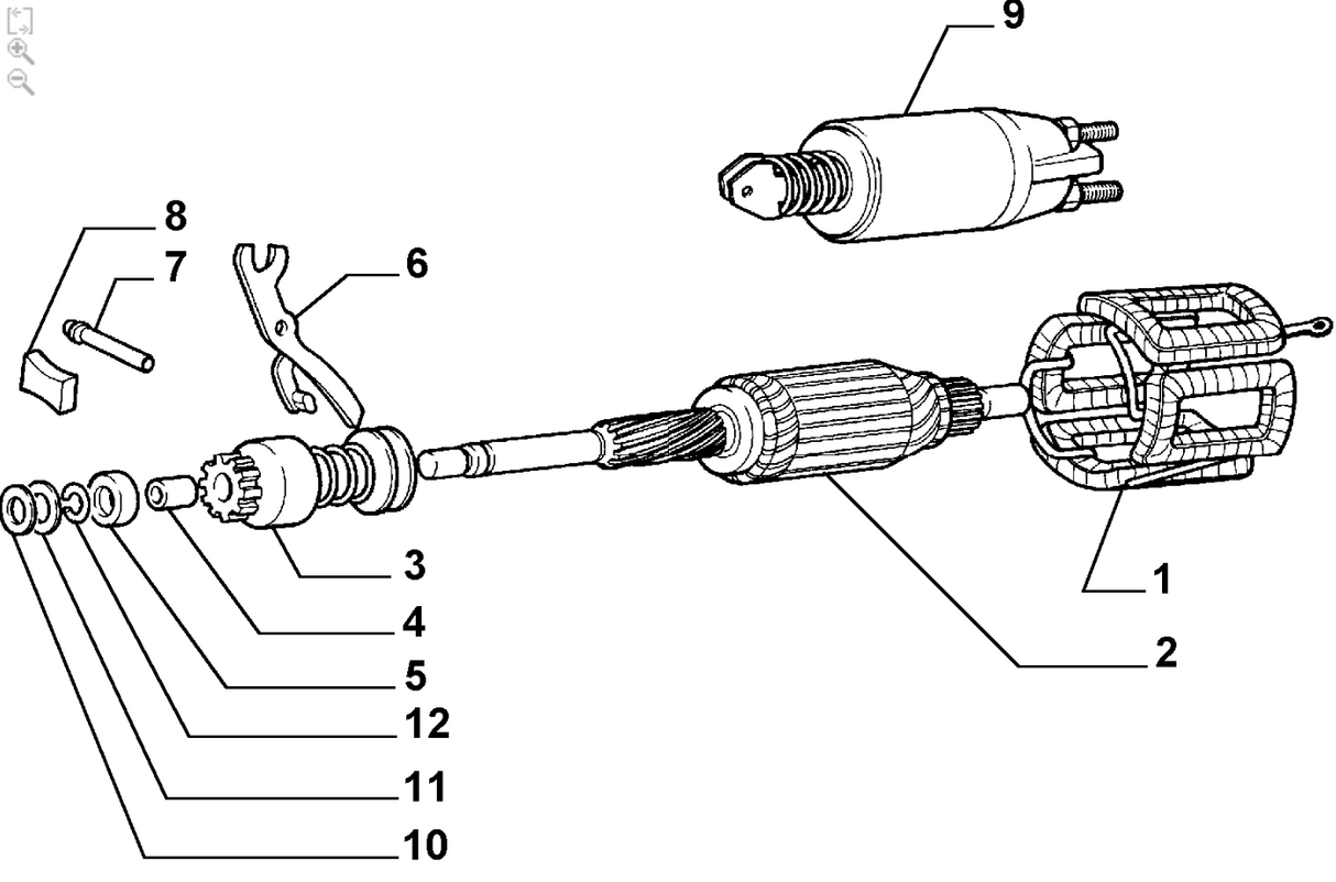 Starter Motor Magnetic Winding - Fiat 126 - Starter Motor - Dynamo and Related Parts