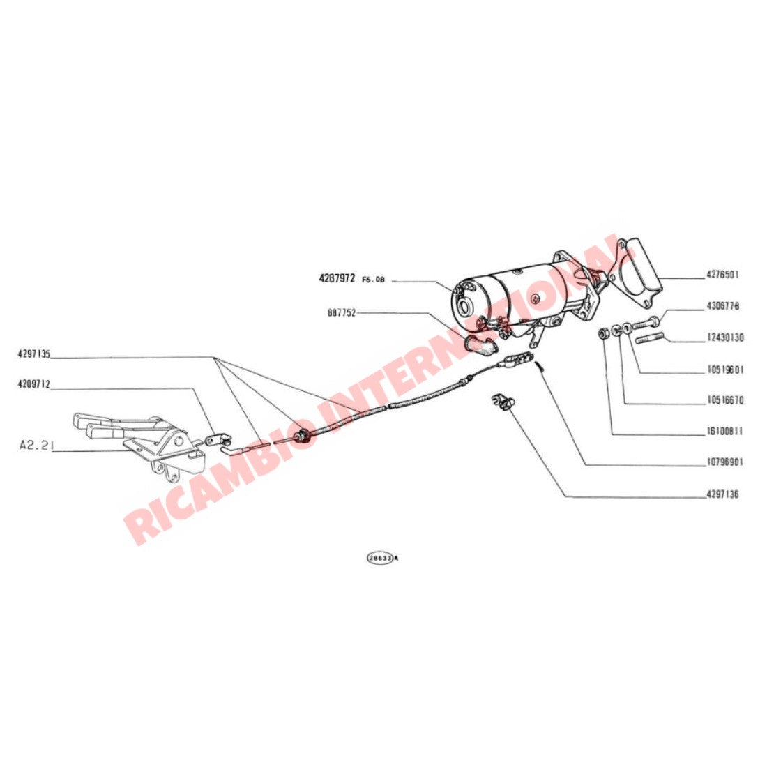 Starter Motor Pull Lever - Classic Fiat 500,126 - Starter Motor - Dynamo and Related Parts