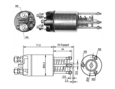 Starter Solenoid - Classic Fiat Panda,Uno,127,Cinquecento,Seicento Lancia/Autobianchi A112
