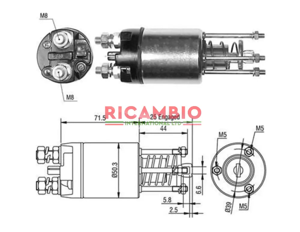 Starter Solenoid - Classic Fiat Panda,Uno,127,Cinquecento,Seicento Lancia/Autobianchi A112