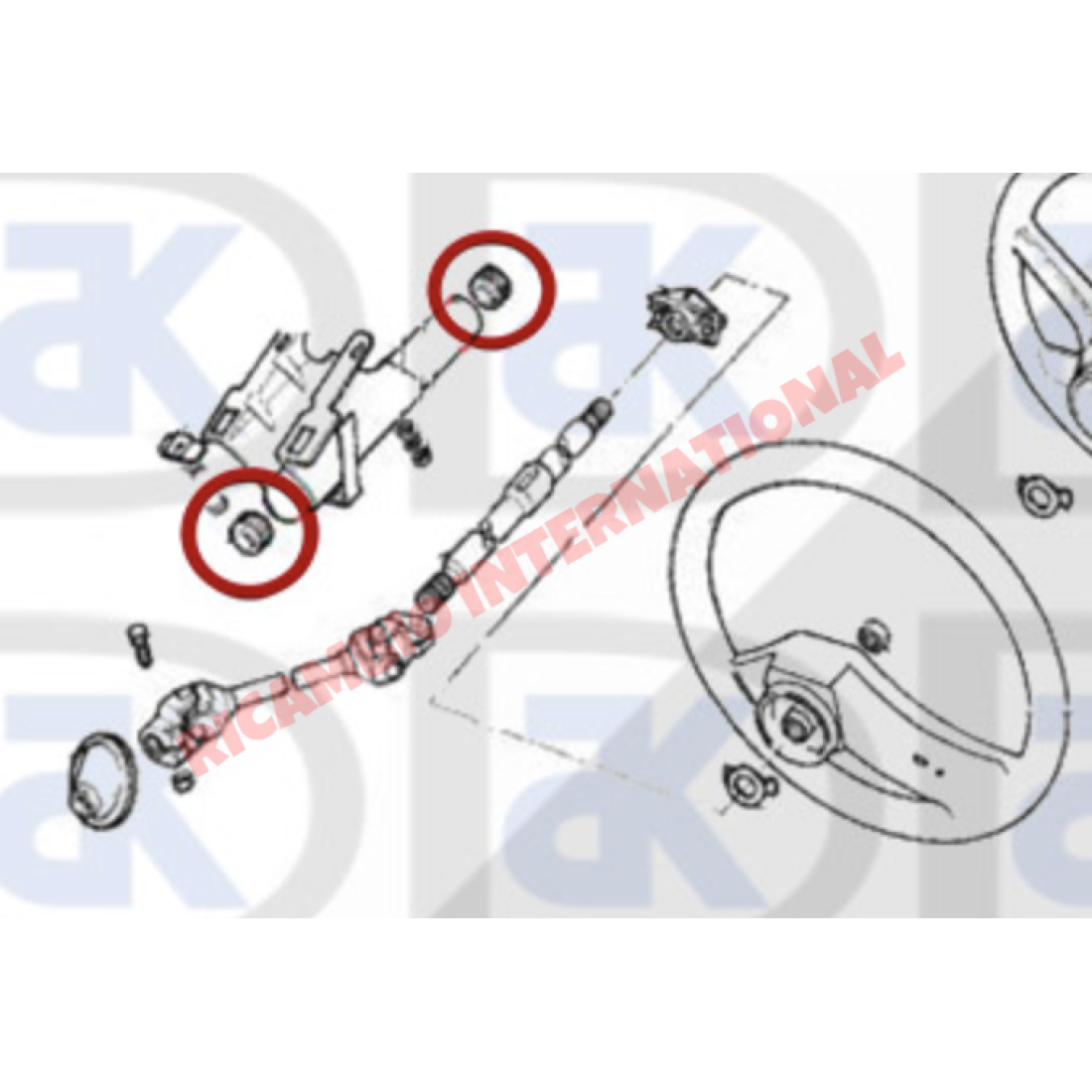 Steering Column Top & Bottom Bush - Classic Fiat Panda Punto MK1 Uno Tipo Tempra Lancia Y10 - Steering and Related Parts
