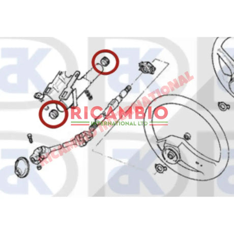 Steering Column Top & Bottom Bush - Classic Fiat Panda Punto MK1 Uno Tipo Tempra Lancia Y10 - Steering and Related Parts