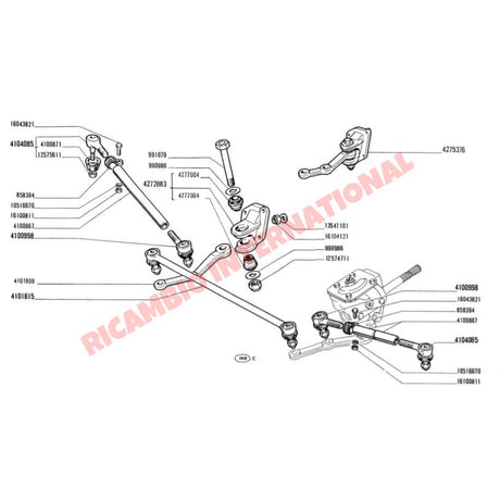 Steering Idler LHD Complete - Classic Fiat 500 N/D - Steering