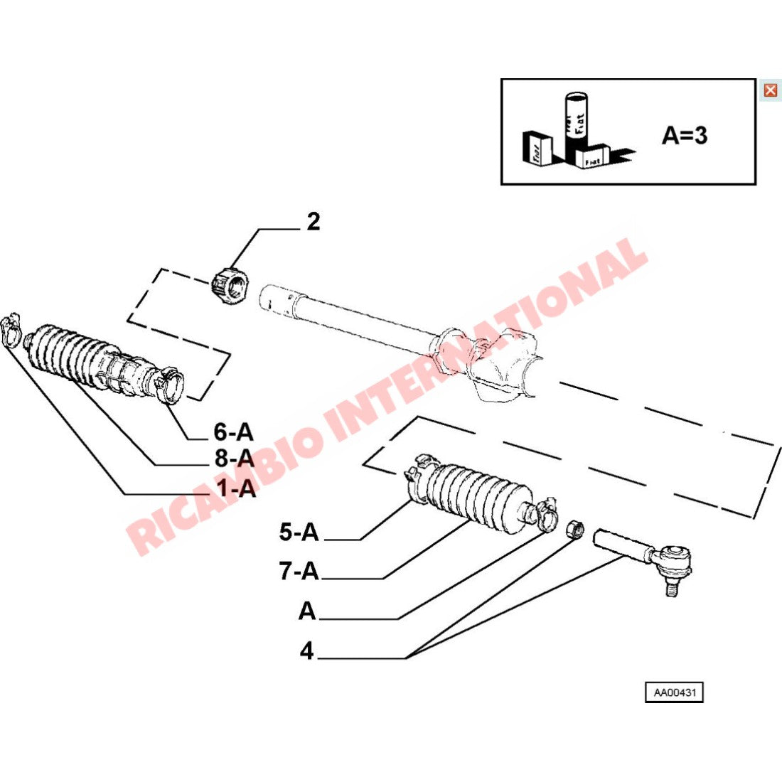 Steering Rack Boot Kit - Fiat 126,127,128,Classic Panda,Uno,Strada,Regata,X19 - Steering and Related Parts