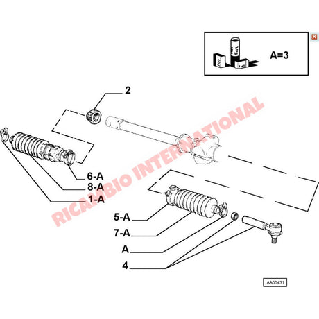 Steering Rack Boot Kit - Fiat 126,127,128,Classic Panda,Uno,Strada,Regata,X19 - Steering and Related Parts