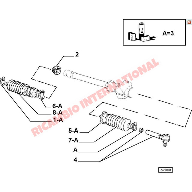 Steering Rack Boot Kit - Fiat 126,127,128,Classic Panda,Uno,Strada,Regata,X19 - Steering and Related Parts