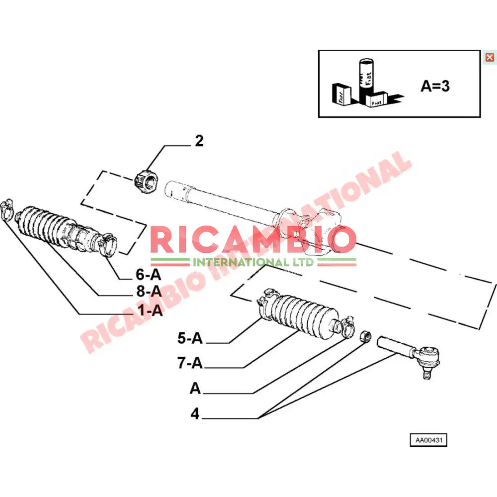 Steering Rack Boot Kit - Fiat 126,127,128,Classic Panda,Uno,Strada,Regata,X19 - Steering and Related Parts