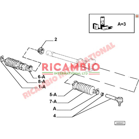 Steering Rack Boot Kit - Fiat 126,127,128,Classic Panda,Uno,Strada,Regata,X19 - Steering and Related Parts