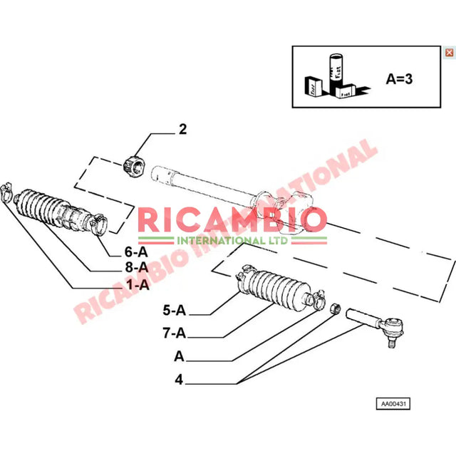 Steering Rack Boot Kit - Fiat 126,127,128,Classic Panda,Uno,Strada,Regata,X19 - Steering and Related Parts
