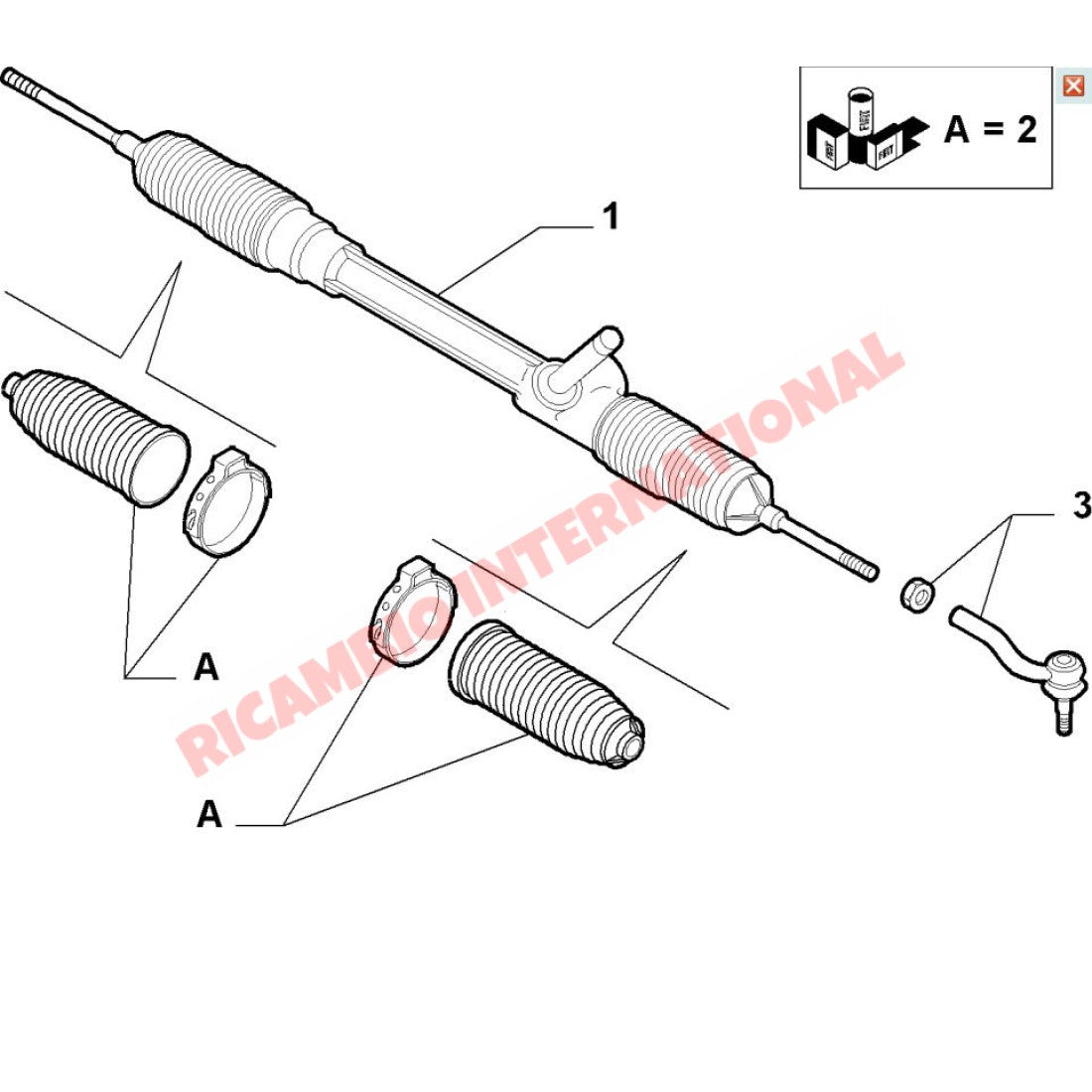 Steering Rack Boot - New Fiat 500 New Panda - Rubber Boots and Gaiters