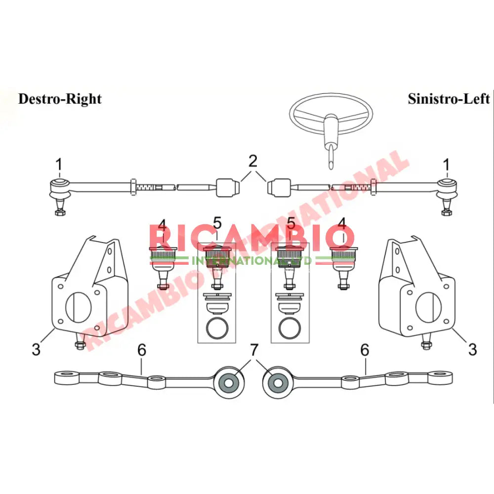 Steering Rack Track Rod - Classic Fiat Panda,127,128,A112,Y10,Fiorino - Steering