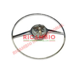 Steering Wheel Chrome Horn Ring & Button - Classic Fiat 500 - Steering