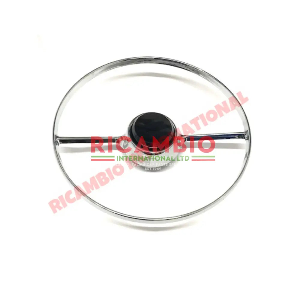 Steering Wheel Chrome Horn Ring & Button - Classic Fiat 500 - Steering