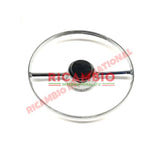 Steering Wheel Chrome Horn Ring & Button - Classic Fiat 500 - Steering