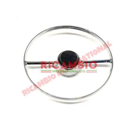 Steering Wheel Chrome Horn Ring & Button - Classic Fiat 500 - Steering