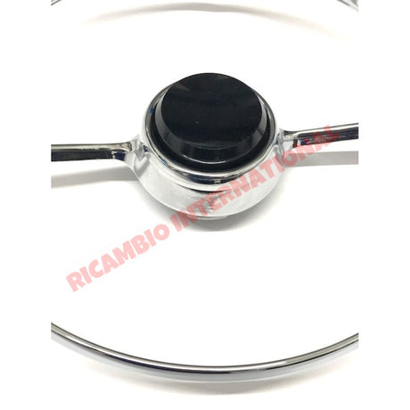 Steering Wheel Chrome Horn Ring & Button - Classic Fiat 500 - Steering