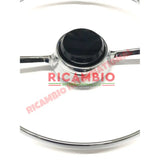 Steering Wheel Chrome Horn Ring & Button - Classic Fiat 500 - Steering