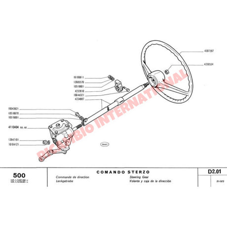 Steering Wheel Nut - Classic Fiat 500 - Steering