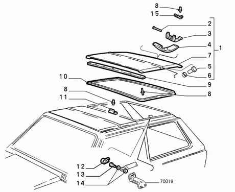 Sunroof Hinge Cover - Classic Fiat Panda