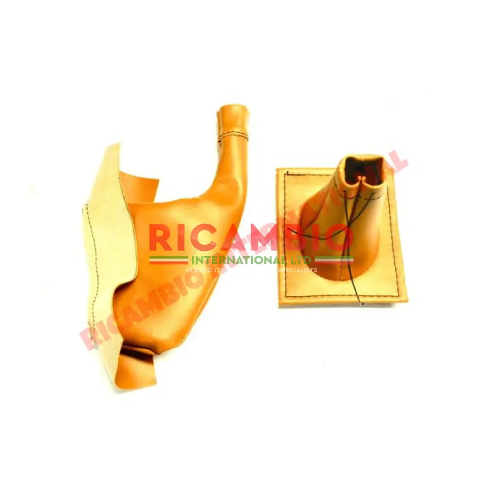 Tan Hand Brake Lever & Gear Lever Cover - Classic Fiat 500 - Interior Trim