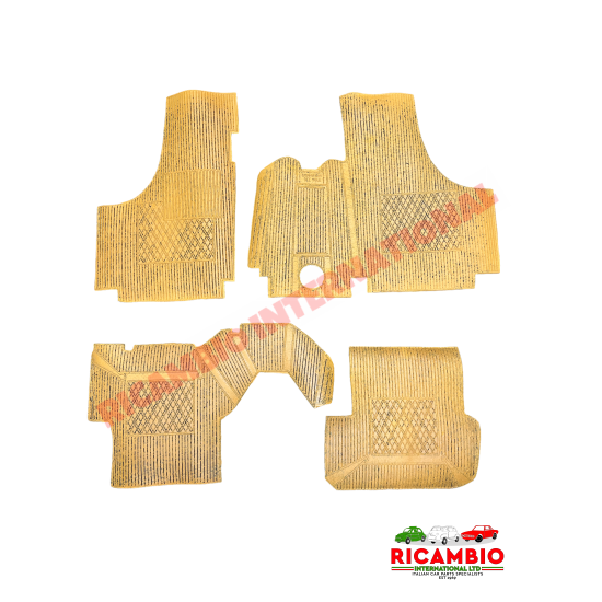 Tan/Ocra Rubber Mat Set (Budget) (4 piece) - Classic Fiat 500 - Rubber Mats