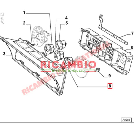 Temperature Instrument Dashboard Gauge - Lancia Delta - Lancia Delta Integrale