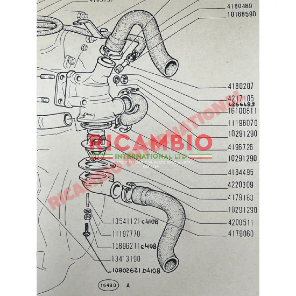 Thermostat Cover Gasket - Fiat 128,X19 - Gaskets & Oil Seals