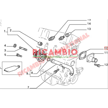 Thermostat Gasket - Classic Fiat Panda,Uno,Punto MK1,Cinquecento,Seicento Lancia Y10 - Gaskets & Oil Seals