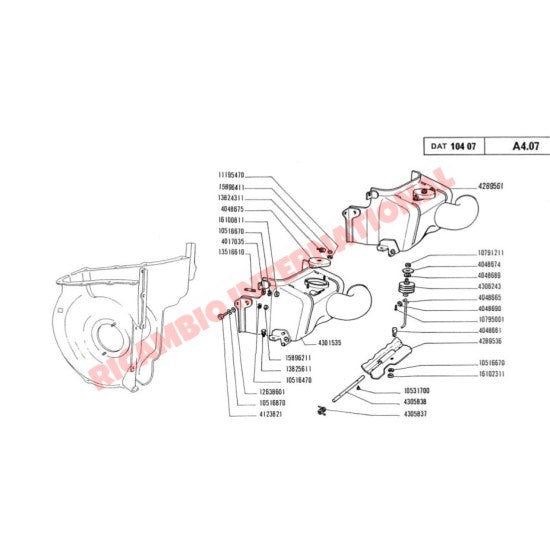 Thermostat Housing Complete - Classic Fiat 500 126 - Heating & Cooling