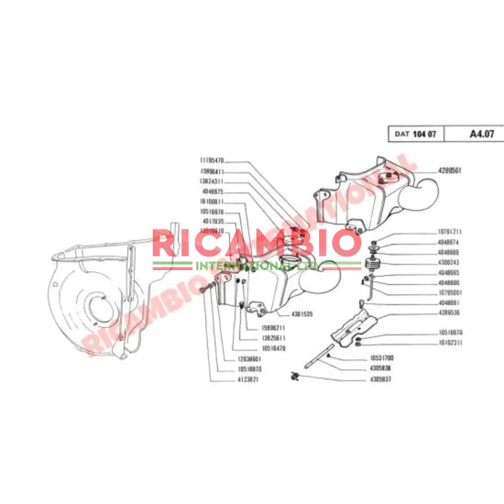 Thermostat Housing Complete - Classic Fiat 500 - Heating and Cooling