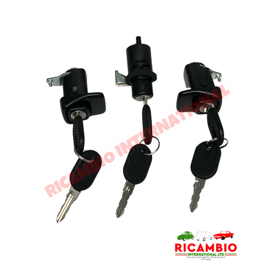 Three Piece Lock Set & Keys - Fiat Classic Panda - Handles - Locks and Catches