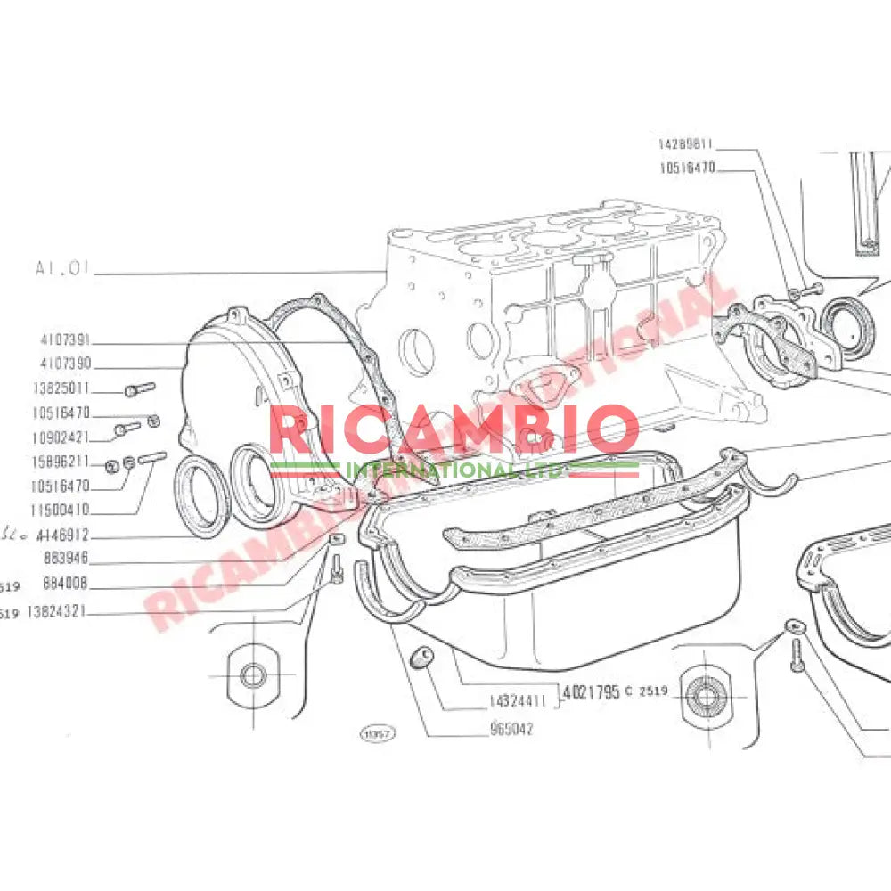 Timing Cover Gasket - Fiat 600 Multipla 850 127 - Gaskets - Seals - Grommets and Rubber Parts