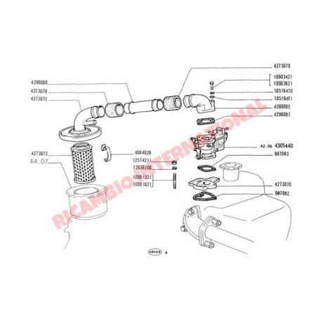 Top Carburettor Aluminium Elbow & Gasket - Classic Fiat 500 - Classic Fiat 500 Parts & Spares