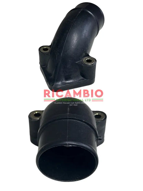 Top Carburettor Black Plastic Elbow & Gasket - Classic Fiat 500 126 - Classic Fiat 500 Parts & Spares