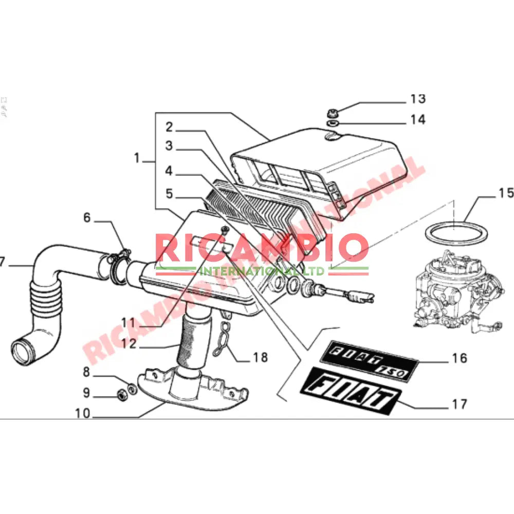 Top Carburettor Rubber Seal - Classic Fiat Panda Cinquecento Uno Y10 - Gaskets