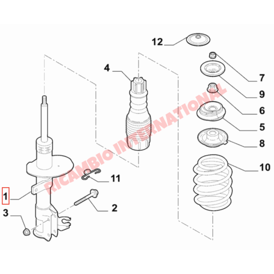 Top Front Shock Strut Mount Kit (2) - New Fiat 500 - Steering - Shaft & Suspension