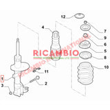 Top Front Shock Strut Mount Kit (2) - New Fiat 500 - Steering - Shaft & Suspension