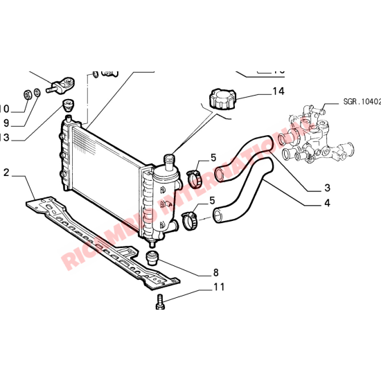 Top Radiator Hose - Fiat Bravo,Brava Marea