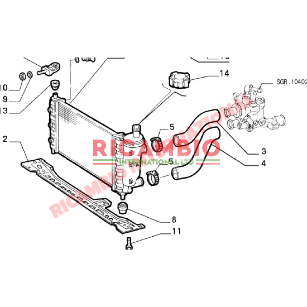 Top Radiator Hose - Fiat Bravo,Brava Marea