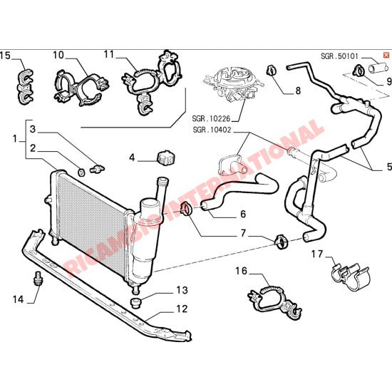 Top Radiator Hose - Fiat Punto MK1 - Heating and Cooling