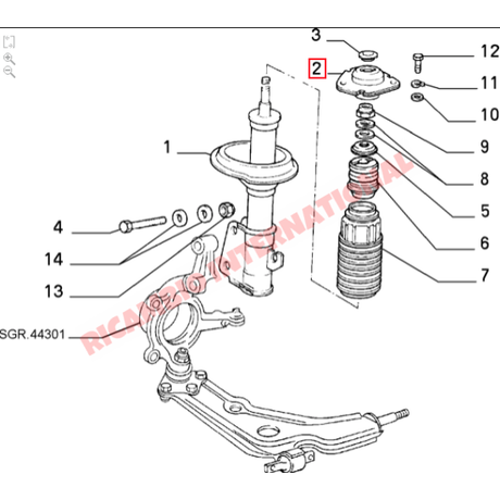 Top Shock Mount - Fiat Croma & Lancia Thema