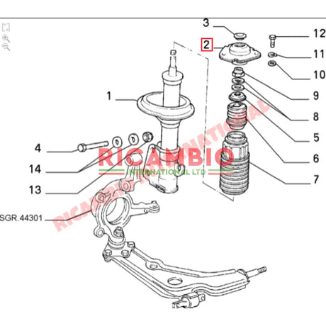 Top Shock Mount - Fiat Croma & Lancia Thema