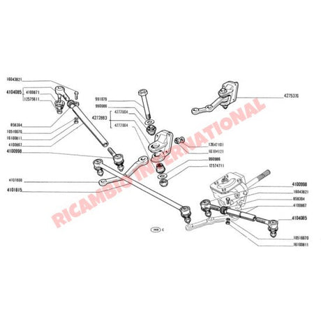 Track Rod & Clamps - Classic Fiat 500 126 600 - Steering