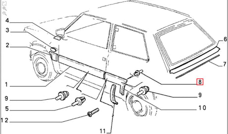 Trim Clip Kit (4) - Classic Fiat Panda,126,Cinquecento