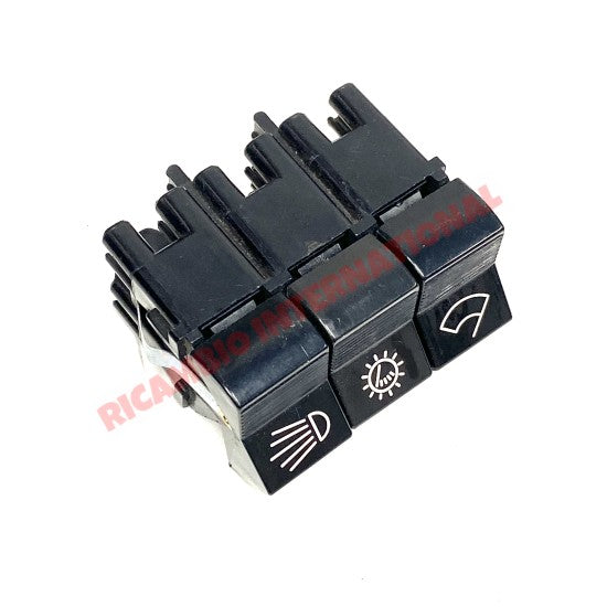 Triple Dashboard Switch Cluster - Fiat 850 124 - Interior Switches