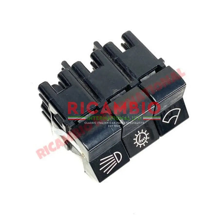 Triple Dashboard Switch Cluster - Fiat 850 124 - Interior Switches